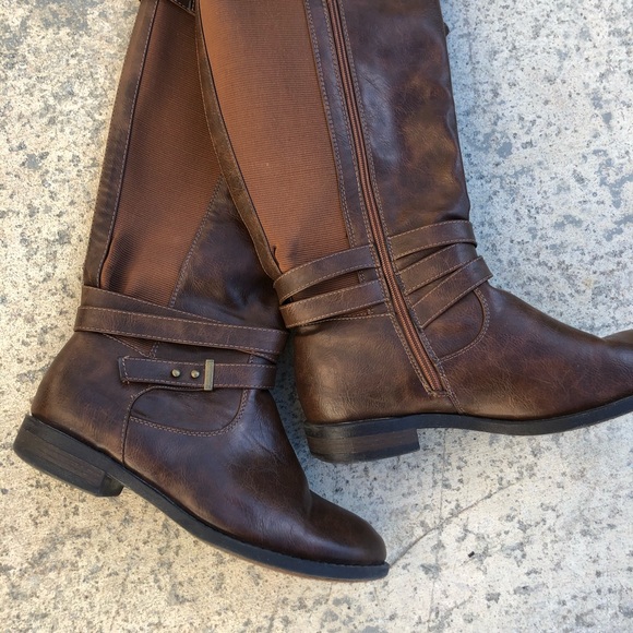 Torrid Brown Faux Leather Riding Boots Size 9 W - Picture 4 of 8